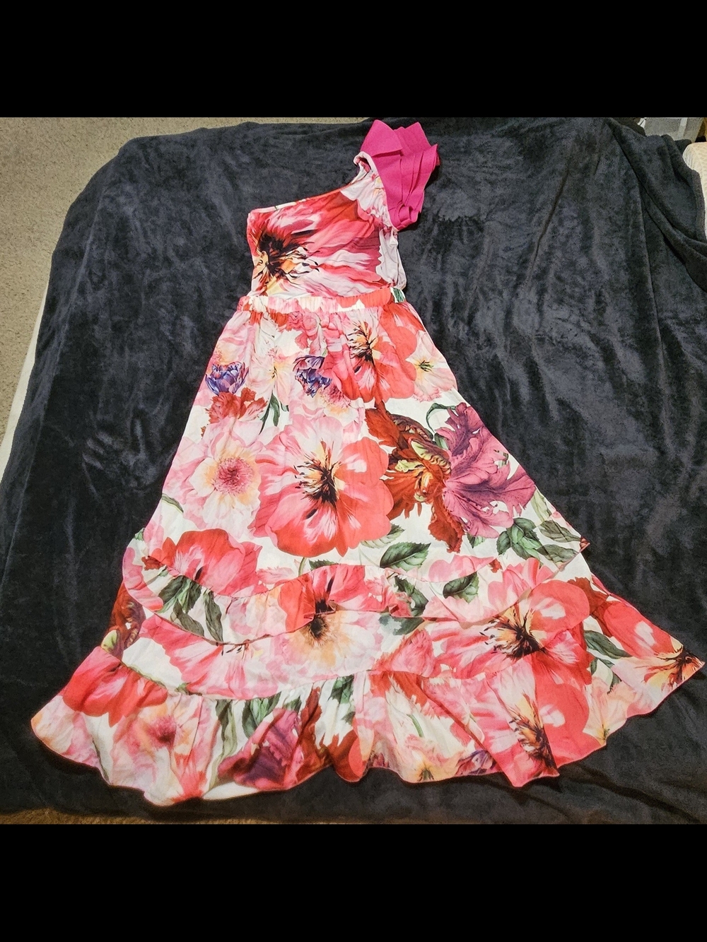 One-Shoulder Floral Maxi Dress in Pink - Elegant Summer Style